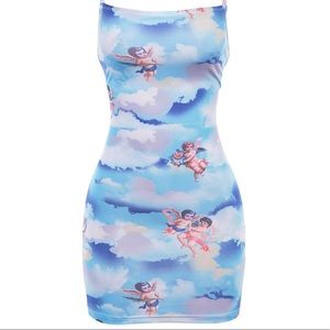 🔴Blue Cupid Love Spaghetti Strap Mini Dress